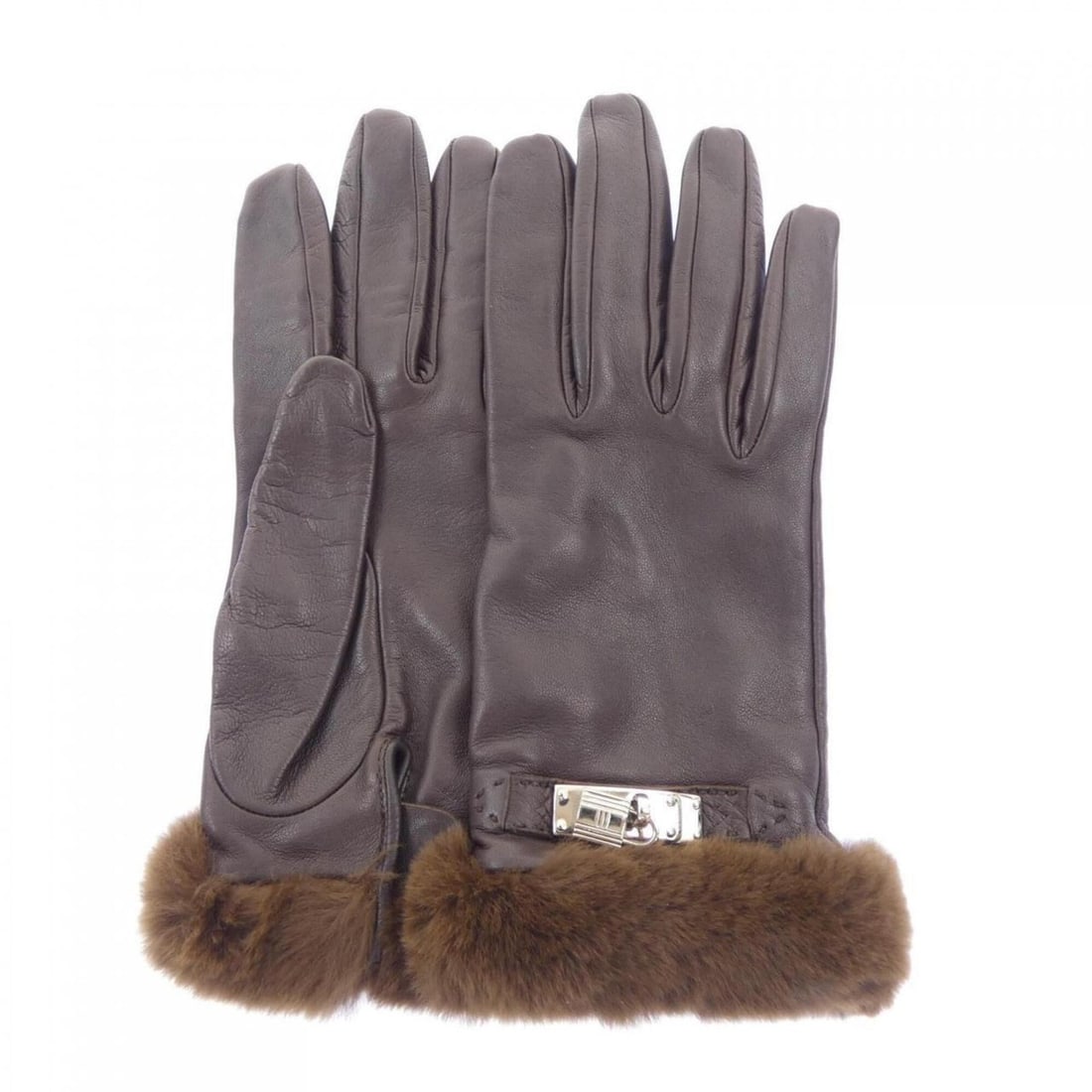 Hermes gloves: --- Catalog ---Category: SizeHand Width: 7.5cm / 2.95''Total Length: 21cm / 8.26''Category: DesignType: Warm glovesColor: BrownGender: WomenCategory: GeneralBrand: Hermes--- Item List ---Section: Cond