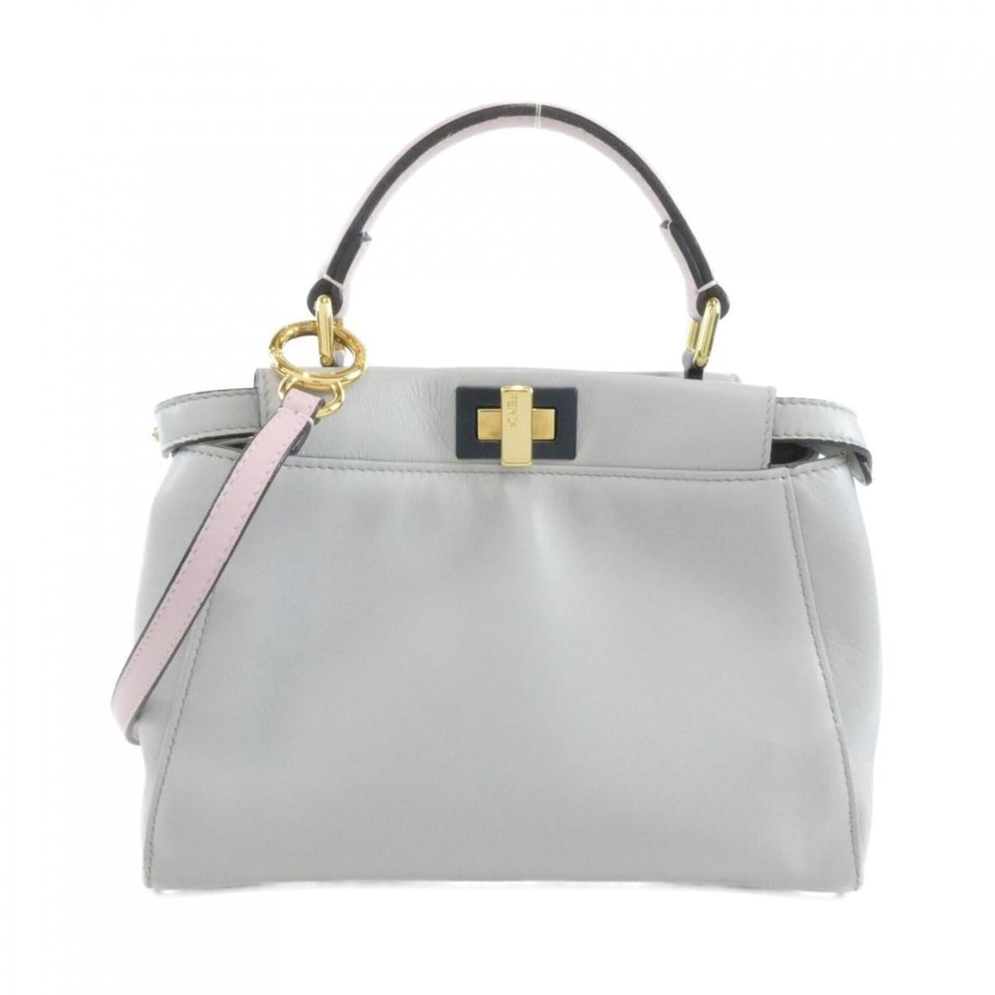 Fendi Peekaboo Mini 8BN244 68H Handbag: --- Catalog ---Category: SizeSize (HxWxD): 17cm x 22cm x 8cm / 6.69'' x 8.66'' x 3.14''Category: DesignType: HandbagColor: Gray, PinkGender: WomenMaterial: Leather Category: GeneralBrand: Fendi--- Ite