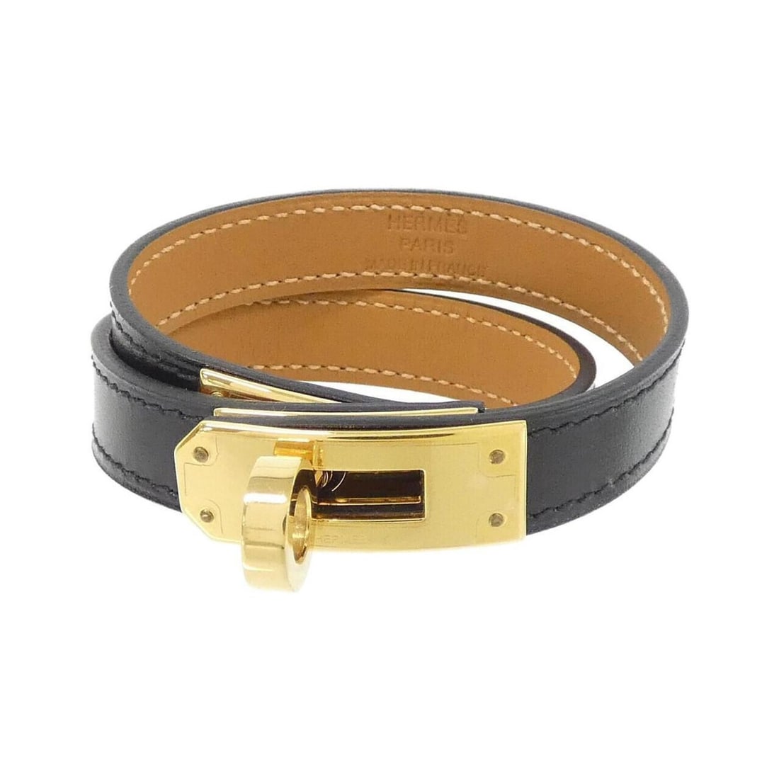 Hermes Kelly Double Tour 068438CC Bracelet: --- Catalog ---Category: SizeLength: 36cm / 14.17''Category: DesignType: Charm braceletColor: BlackGender: Women,MenMaterial: PalladiumCategory: GeneralMPN: 068438CCBrand: Hermes--- Item List ---Secti