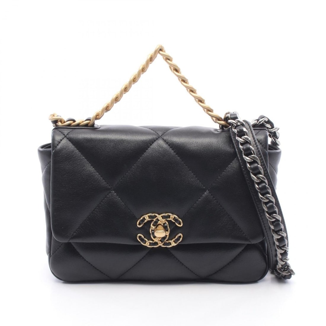 Chanel 19 Dixneuf Matelassé Shoulder Bag Handbag Leather Women's Black AS1160: --- Catalog ---Category: SizeSize (HxWxD): 17cm x 25cm x 8cm / 6.69'' x 9.84'' x 3.14''Category: DesignType: Handbag, Shoulder bagColor: BlackGender: WomenMaterial: Leather Category: GeneralMPN: AS116