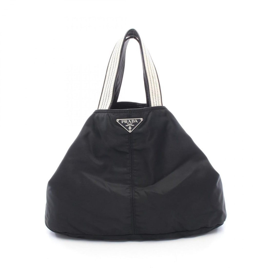 Prada Triangle Logo Tote Bag Handbag Nylon Leather Women's Black: --- Catalog ---Category: SizeSize (HxWxD): 29.5cm x 47cm x 20cm / 11.61'' x 18.5'' x 7.87''Category: DesignType: Handbag, Tote bagColor: BlackGender: WomenMaterial: Nylon , Leather Category: GeneralBr