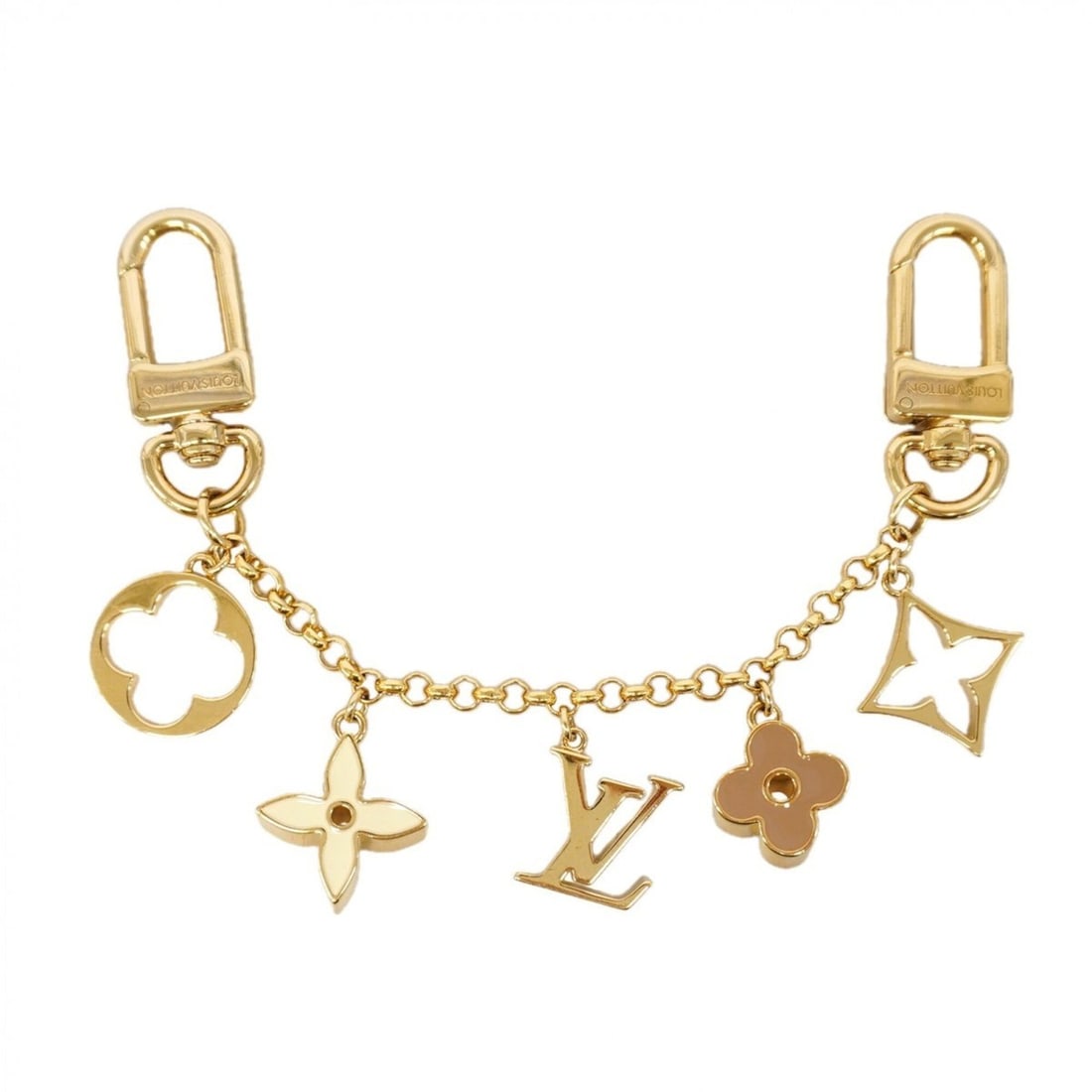 Louis Vuitton Keychain Charm Bag Chain Fleur de Monogram M01413 Gold Ivory Women's: --- Catalog ---Category: SizeSize (HxWxD): 21cm x 2.5cm x 5.00mm / 8.26'' x 0.98'' x 0.19''Category: DesignType: KeyringColor: Gold, IvoryGender: WomenCategory: GeneralMPN: M01413Brand: Louis Vuitton-