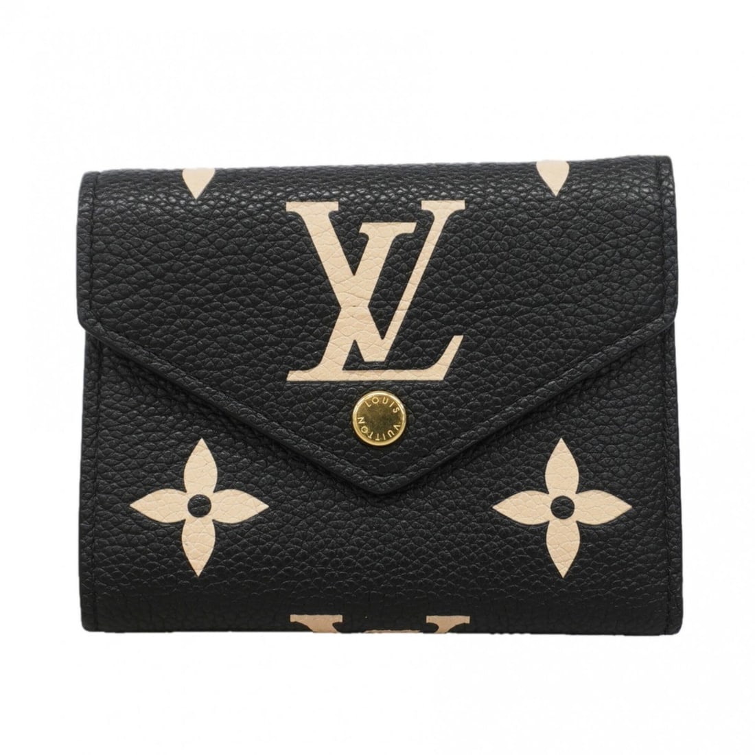Louis Vuitton Tri-fold Wallet, Monogram Empreinte Bicolor Portefeuille Victorine M80968,: --- Catalog ---Category: SizeSize (HxWxD): 9cm x 12cm x 2cm / 3.54'' x 4.72'' x 0.78''Category: DesignType: Wallet (tri-fold)Color: Beige, BlackGender: WomenCategory: GeneralMPN: M80968Brand: Louis Vu