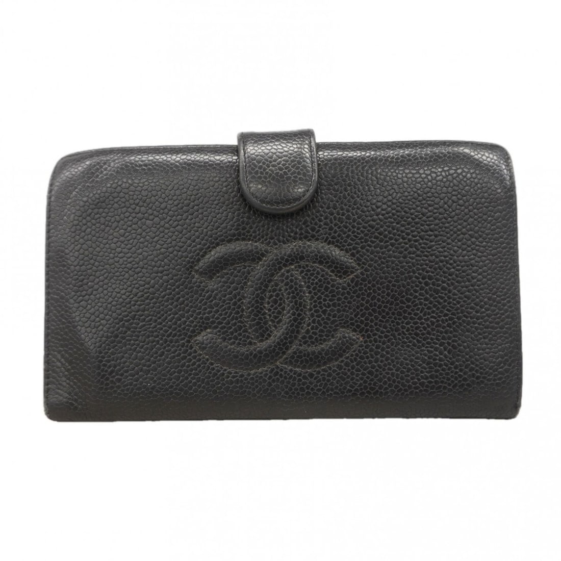 Chanel Long Wallet, Caviar Leather, Black, Women's: --- Catalog ---Category: SizeSize (HxWxD): 9.5cm x 17cm x 2cm / 3.74'' x 6.69'' x 0.78''Category: DesignType: Long wallet (bi-fold)Color: BlackGender: WomenMaterial: Grained Calfskin Category: General