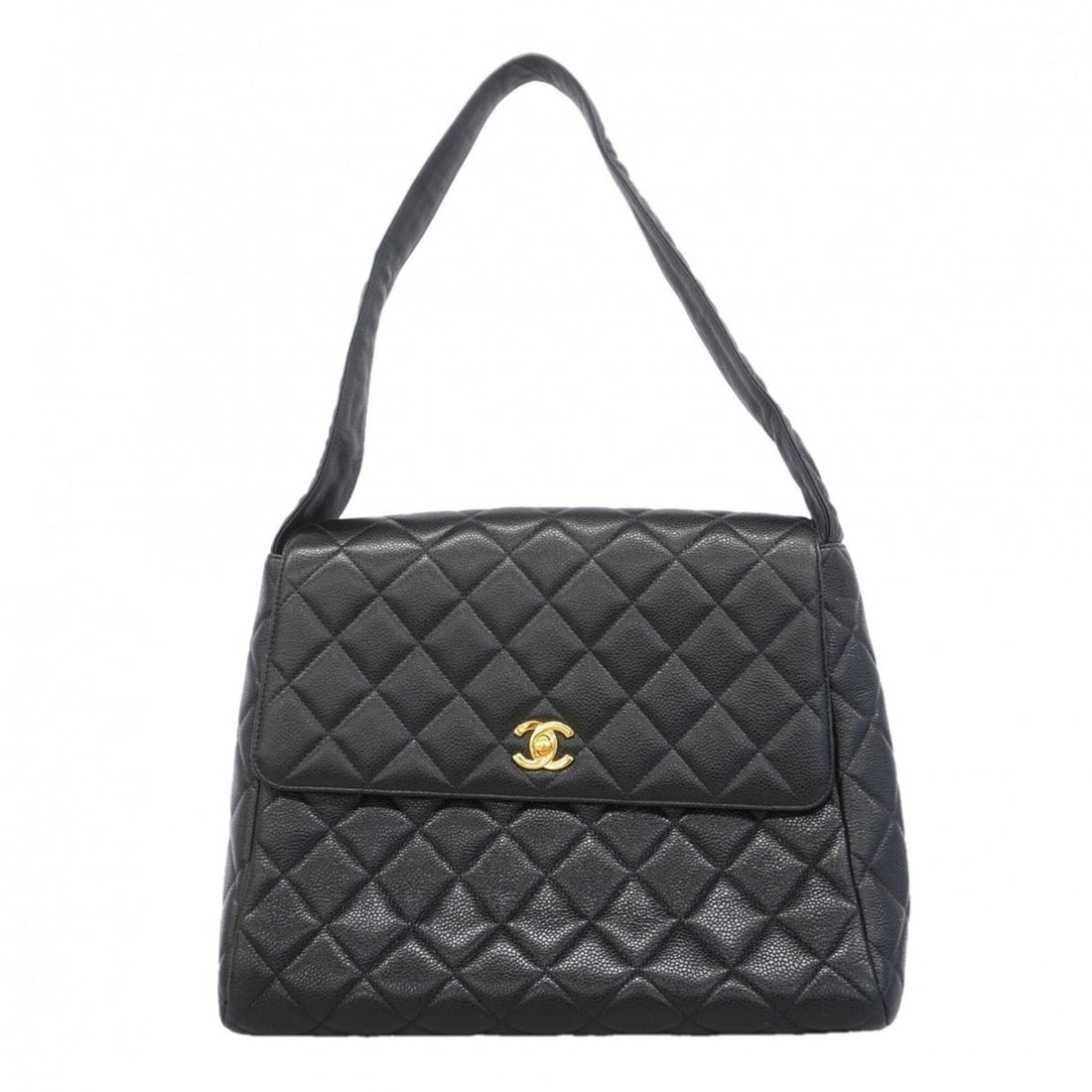Chanel Matelassé Shoulder Bag, Caviar Leather, Black, Women's: --- Catalog ---Category: SizeSize (HxWxD): 27.5cm x 31cm x 10cm / 10.82'' x 12.2'' x 3.93''Category: DesignType: Shoulder bagColor: BlackGender: WomenMaterial: Grained Calfskin Hardware Color: GoldCat