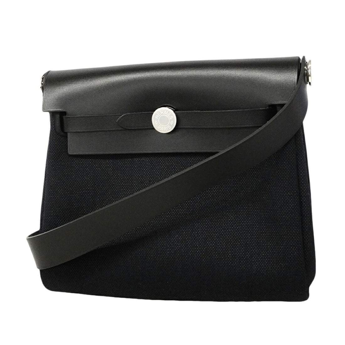 Hermes Shoulder Bag Herbag Zip Mini Toile Military Black G Stamp Women's: --- Catalog ---Category: SizeSize (HxWxD): 19cm x 20cm x 8cm / 7.48'' x 7.87'' x 3.14''Category: DesignType: Shoulder bagColor: BlackGender: WomenHardware Color: SilverCategory: GeneralBrand: Hermes--