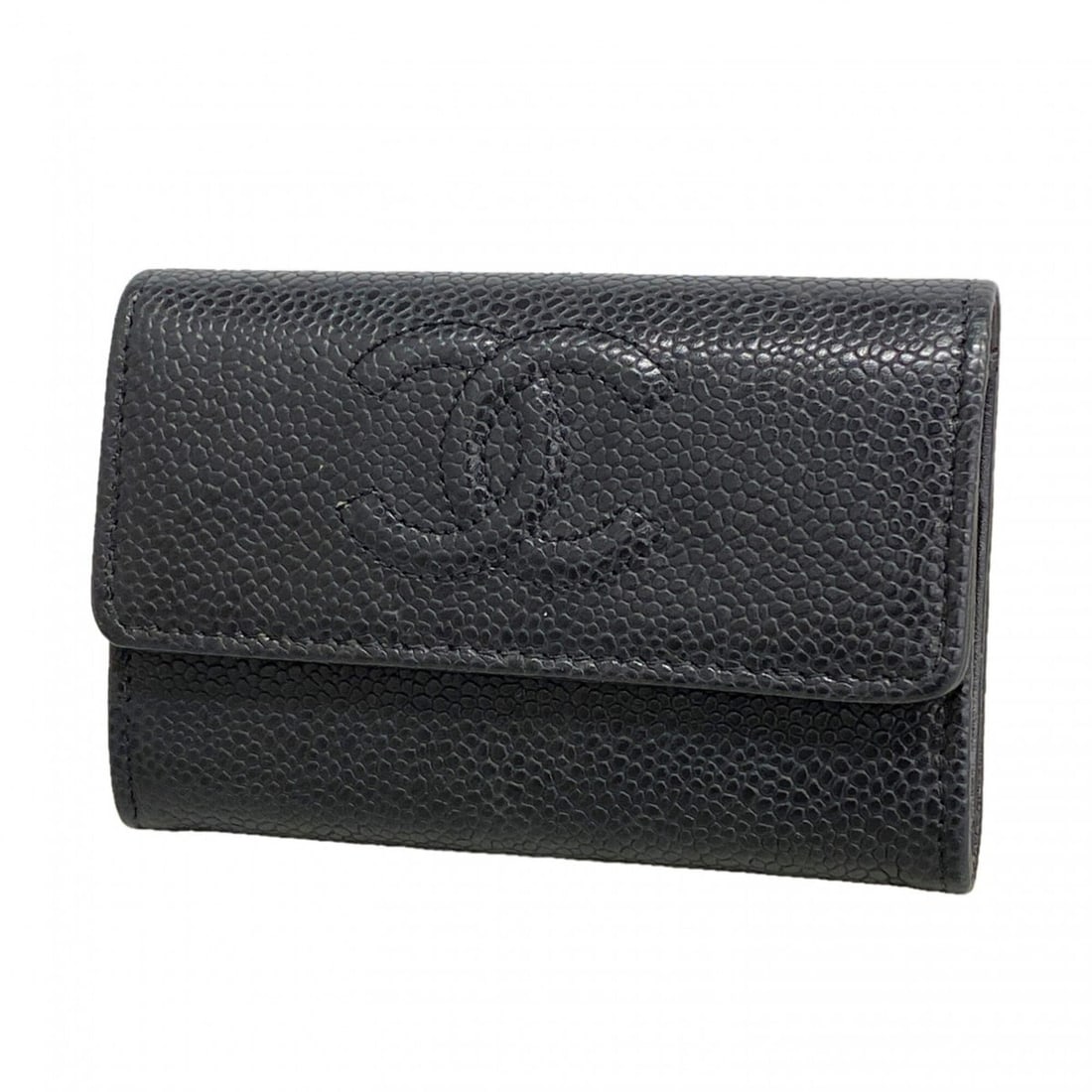 Chanel wallet/coin case, caviar leather, black, women's.: --- Catalog ---Category: SizeSize (HxWxD): 7.5cm x 11cm x 2cm / 2.95'' x 4.33'' x 0.78''Category: DesignType: Coin purse/coin caseColor: BlackGender: WomenMaterial: Grained Calfskin Category: GeneralB
