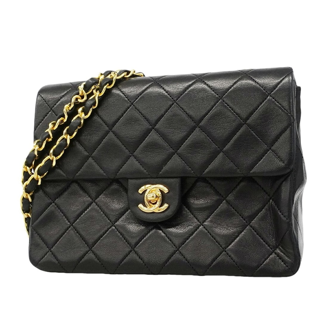 Chanel Mini Matelassé Chain Shoulder Bag, Lambskin, Black, Women's: --- Catalog ---Category: SizeSize (HxWxD): 15cm x 20cm x 6.5cm / 5.9'' x 7.87'' x 2.55''Category: DesignType: Shoulder bagColor: BlackGender: WomenMaterial: Leather Hardware Color: GoldLeather/Fur Typ