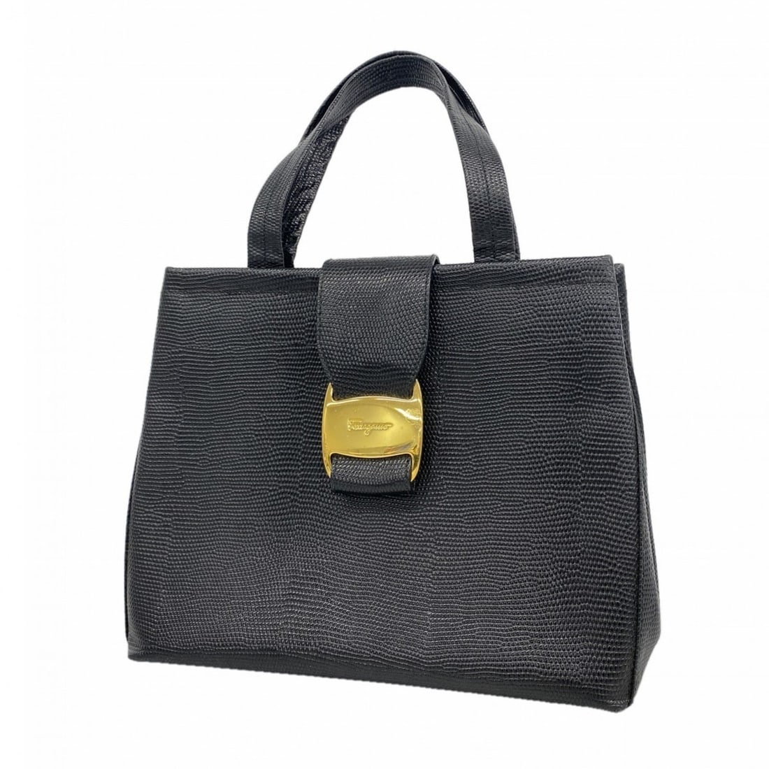 Salvatore Ferragamo Vara Leather Handbag, Black, Women's: --- Catalog ---Category: SizeSize (HxWxD): 21cm x 25.5cm x 10.5cm / 8.26'' x 10.03'' x 4.13''Category: DesignType: HandbagColor: BlackGender: WomenMaterial: Leather Hardware Color: GoldCategory: Gener