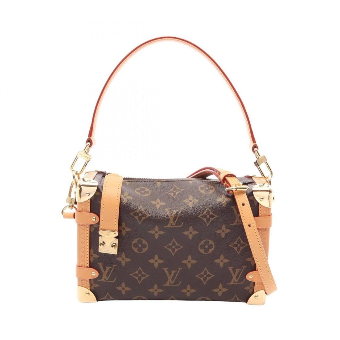 Louis Vuitton Side Trunk MM 2-Way Handbag, Coated Canvas and Leather, Monogram Pattern, Women's,: --- Catalog ---Category: SizeSize (HxWxD): 15.5cm x 23cm x 8cm / 6.1'' x 9.05'' x 3.14''Category: DesignType: HandbagColor: BrownGender: WomenMaterial: Coated canvas , Leather Category: GeneralMPN: M4