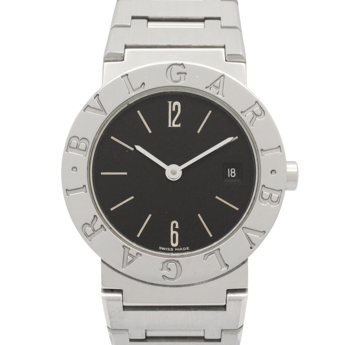 Bulgari BVLGARI Watch Stainless Steel Ladies Black BB26SSD: --- Catalog ---Category: SizeWrist Size: 14.5cm / 5.7''Case Diameter: 26mm / 1.02''Category: DesignType: WristwatchGender: WomenColor (Dial): BlackMaterial (Band): Stainless steelMaterial (Case): Stai
