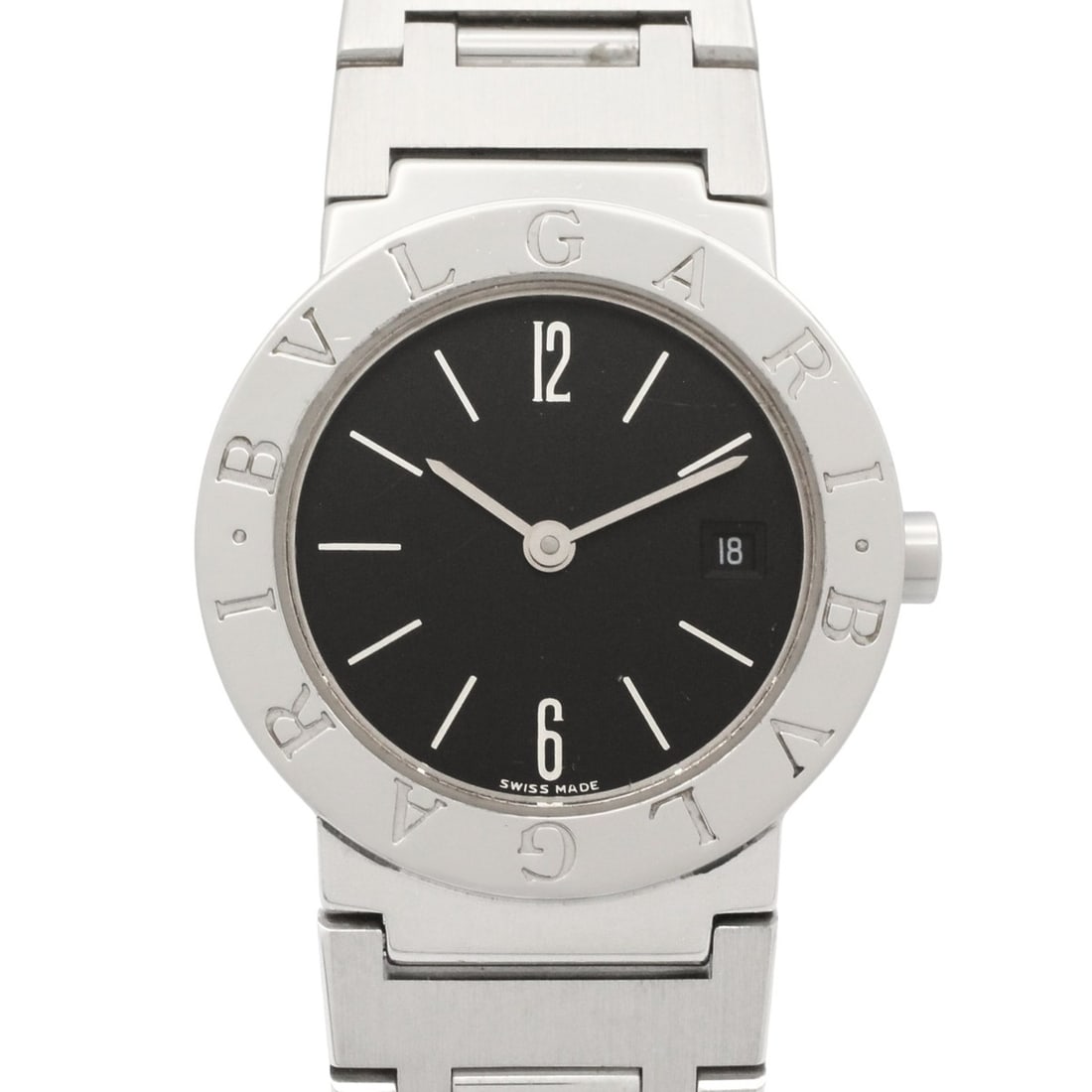 Bulgari BVLGARI Watch Stainless Steel Ladies Black BB26SSD: --- Catalog ---Category: SizeWrist Size: 15cm / 5.9''Case Diameter: 26mm / 1.02''Category: DesignType: WristwatchGender: WomenColor (Dial): BlackMaterial (Band): Stainless steelMaterial (Case): Stainl
