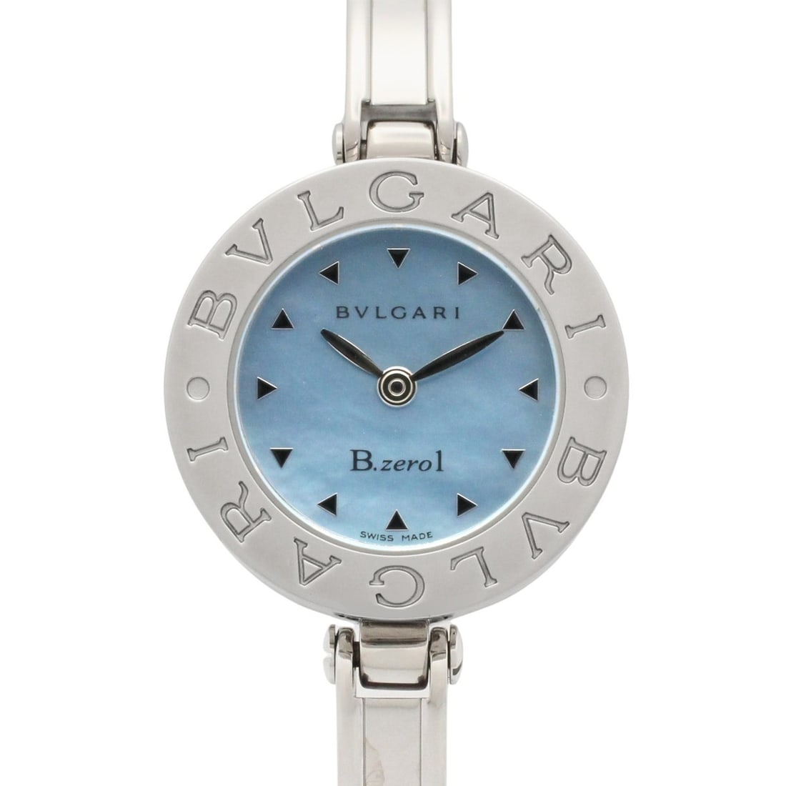 Bulgari BVLGARI B-zero1 Watch, Stainless Steel, Women's, Blue Tone, Shell, BZ22S: --- Catalog ---Category: SizeWrist Size: 16cm / 6.29''Case Diameter: 22mm / 0.87''Category: DesignType: WristwatchGender: WomenColor (Dial): Blue shellMaterial (Band): Stainless steelMaterial (Case): 