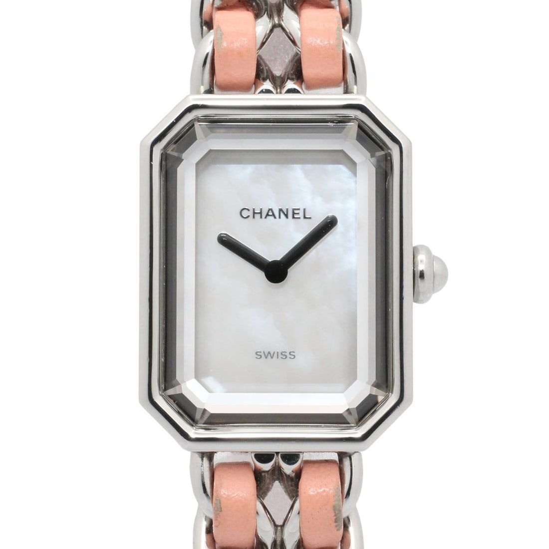 Chanel Première Rock Limited Edition (1200 pieces worldwide) Watch, Stainless Steel, Leather Strap,: --- Catalog ---Category: SizeWrist Size: 16cm / 6.29''Case Diameter: 20mm / 0.79''Category: DesignType: WristwatchGender: WomenColor (Dial): White shellMaterial (Band): Leather, Stainless steelMateria
