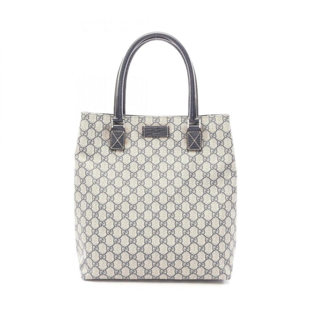 Gucci GG Plus Tote Bag Handbag, Coated Canvas Leather, Women's, Beige/Navy, 131220: --- Catalog ---Category: SizeSize (HxWxD): 34cm x 29cm x 14cm / 13.38'' x 11.41'' x 5.51''Category: DesignType: Handbag, Tote bagColor: Beige, NavyGender: WomenMaterial: PVC , Leather Category: Genera