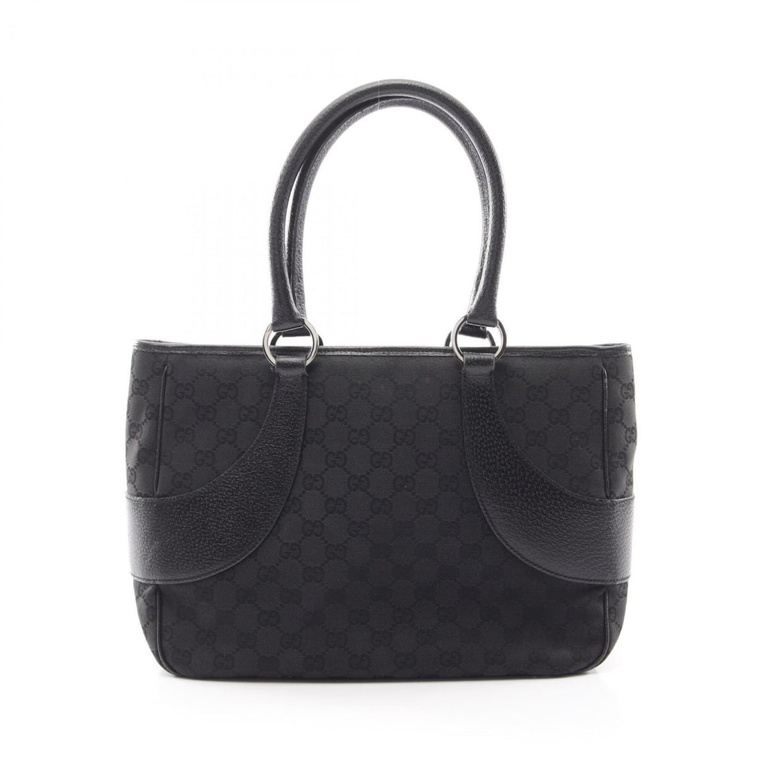 Gucci GG Canvas Handbag, and Leather, Women's, Black, 113011: --- Catalog ---Category: SizeSize (HxWxD): 24cm x 31.5cm x 10cm / 9.44'' x 12.4'' x 3.93''Category: DesignType: HandbagColor: BlackGender: WomenMaterial: Canvas , Leather Category: GeneralMPN: 113011B