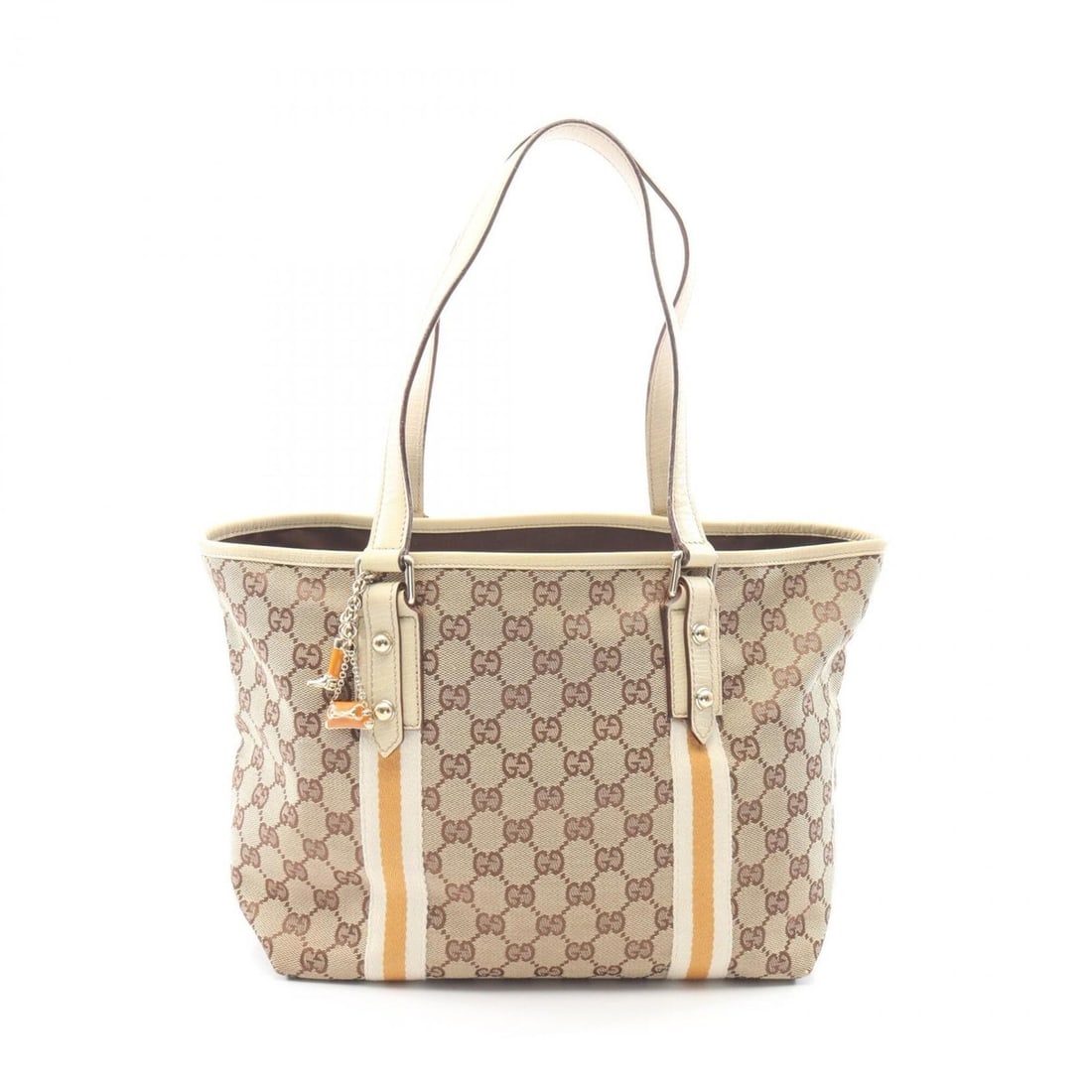 Gucci GG Canvas Sherry Line Tote Bag Handbag Leather Women's Beige Ivory Orange 137396: --- Catalog ---Category: SizeSize (HxWxD): 22cm x 27cm x 14cm / 8.66'' x 10.62'' x 5.51''Category: DesignType: Handbag, Tote bagColor: Beige, Ivory, OrangeGender: WomenMaterial: Canvas , Leather Categ