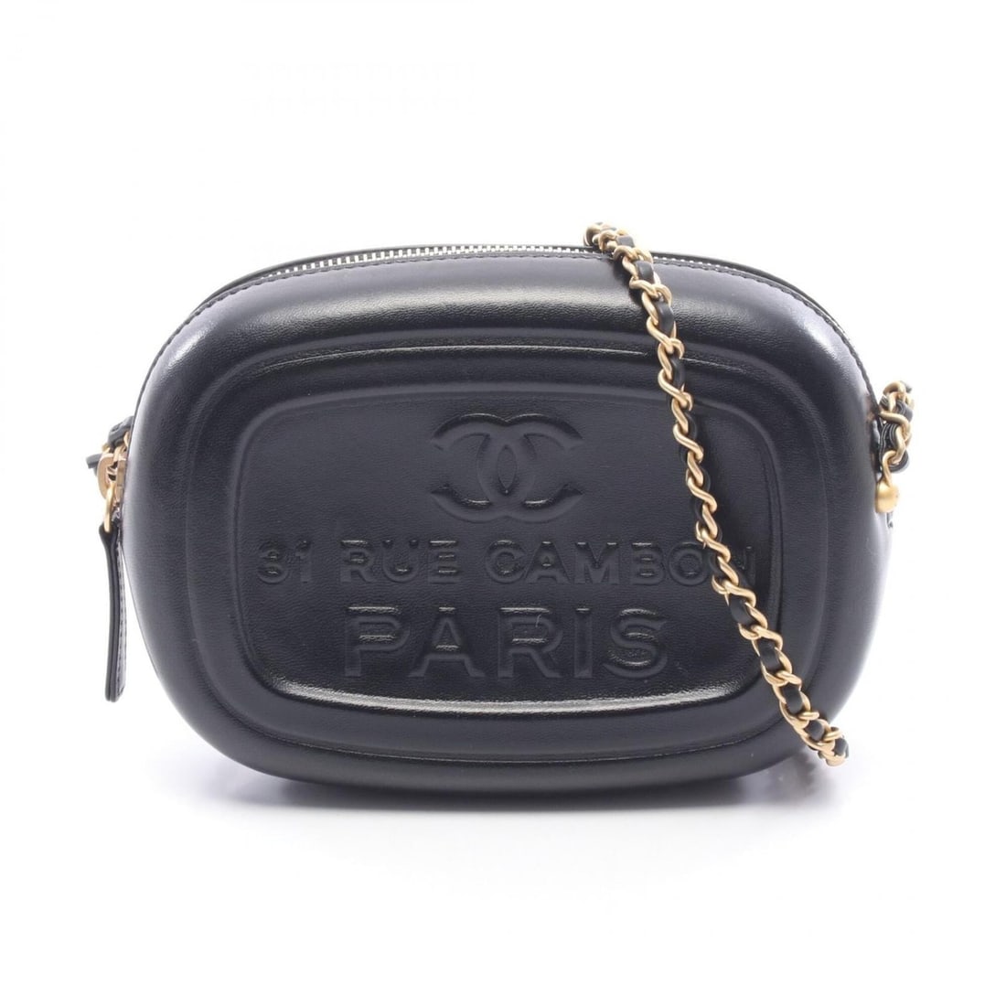 Chanel Mini Camera Bag Shoulder Handbag Lambskin Leather Women's Black AS5318: --- Catalog ---Category: SizeSize (HxWxD): 14cm x 18cm x 5.5cm / 5.51'' x 7.08'' x 2.16''Category: DesignType: Handbag, Shoulder bagColor: BlackGender: WomenMaterial: Leather Leather/Fur Type: Lambski