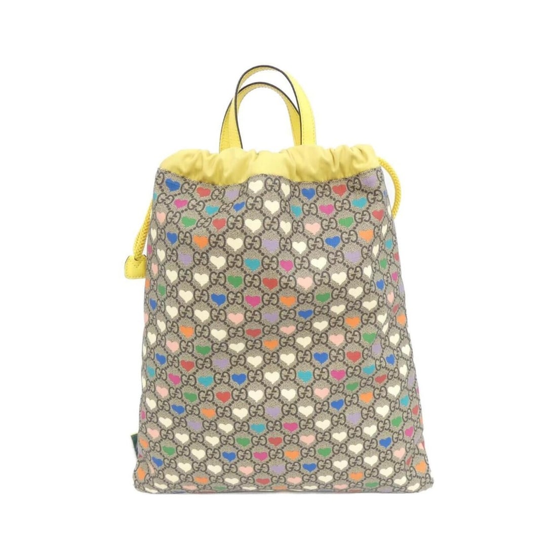 Gucci Children's 550775 Backpack: --- Catalog ---Category: SizeWeight: 300g / 10.58oz.Size (HxWxD): 38cm x 32cm x 1cm / 14.96'' x 12.59'' x 0.39''Strap Length: 47cm / 18.5''Category: DesignType: BackpackColor: Beige, YellowGender: Wom