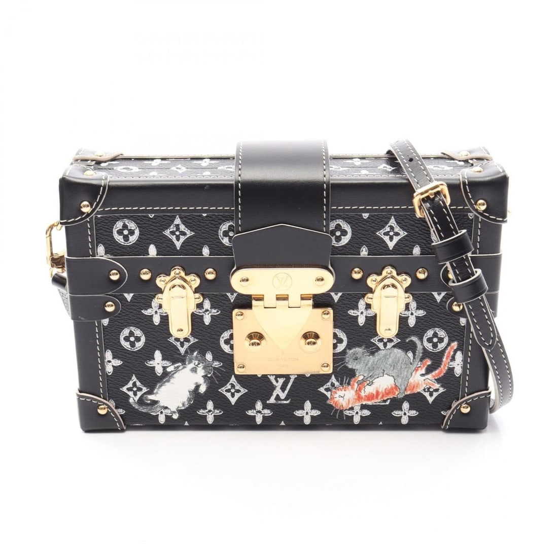 Louis Vuitton Petite Malle Catgram Shoulder Bag/Handbag, Coated Canvas and Leather, Women's,: --- Catalog ---Category: SizeSize (HxWxD): 12cm x 20cm x 5.5cm / 4.72'' x 7.87'' x 2.16''Category: DesignType: Handbag, Shoulder bagColor: Black, Multi-colorGender: WomenMaterial: Coated canvas , Leat