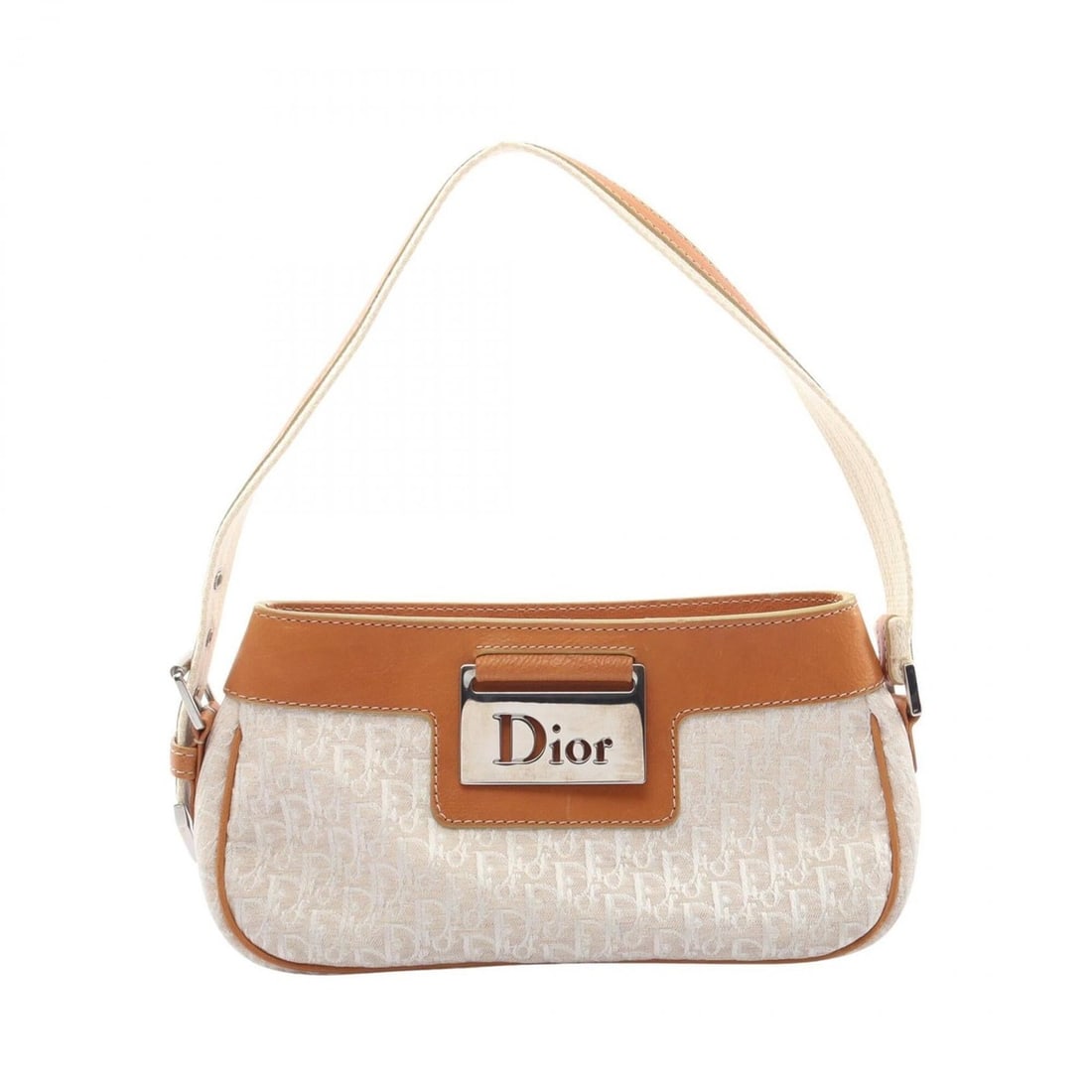 Christian Dior Dior Street Chic Trotter Handbag, Canvas and Leather, Women's, Ivory/Brown: --- Catalog ---Category: SizeSize (HxWxD): 11cm x 21cm x 7.5cm / 4.33'' x 8.26'' x 2.95''Category: DesignType: HandbagColor: Brown, IvoryGender: WomenMaterial: Canvas , Leather Category: GeneralBrand: