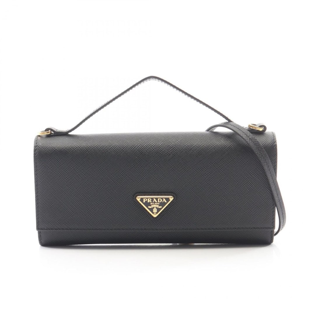 Prada PRADA Triangle Logo 2-Way Shoulder Bag/Handbag, Saffiano Leather, Women's, Black, 1MT042: --- Catalog ---Category: SizeSize (HxWxD): 10cm x 20cm x 2cm / 3.93'' x 7.87'' x 0.78''Category: DesignType: Handbag, Shoulder bagColor: BlackGender: WomenMaterial: Leather Leather/Fur Type: Saffiano 