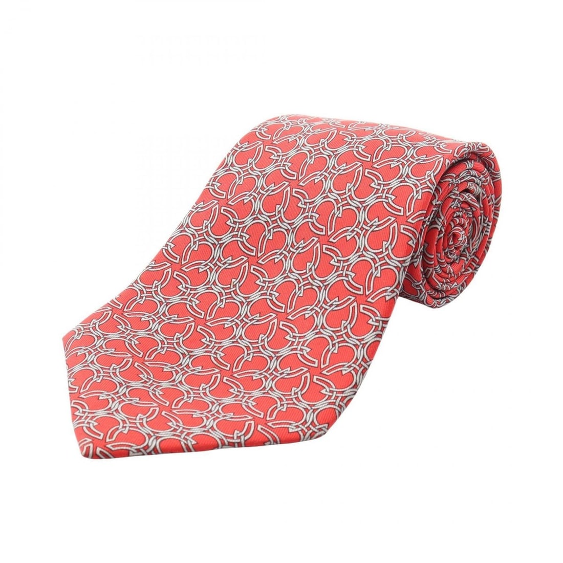 Hermes HERMES all-over pattern tie, silk, men's, red/gray tones: --- Catalog ---Category: SizeTotal Length: 150cm / 59.05''Category: DesignType: CravatColor: Gray, Red colorGender: MenMaterial: Silk Category: GeneralBrand: Hermes--- Item List ---Section: ConditionR