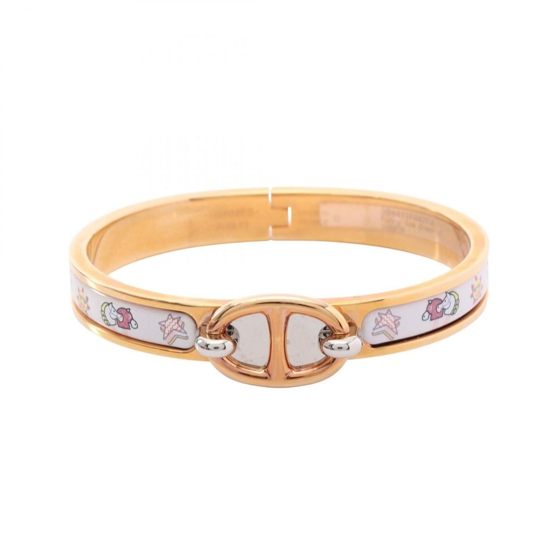 Hermes Mini Click Chaine d'Ancre Funny Ice Cream Bangle Accessory, Gold Plated (GP), Enamel, (1 of 9)