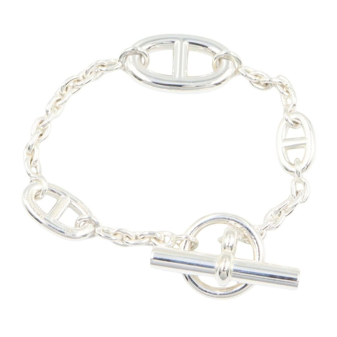 Hermes Chaine d'Ancre Farandole Bracelet, Sterling Silver 925, Women's, Tone, 431408 (1 of 8)