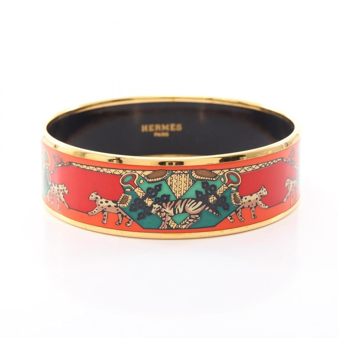 Hermes EMAGLE GM Bangle Accessory, Gold Plated (GP), Cloisonné Enamel, Women's, Tones, Orange: --- Catalog ---Category: DesignType: BangleColor: Gold, Multi-color, OrangeGender: WomenMaterial: Gold platingCategory: GeneralBrand: Hermes--- Item List ---Section: ConditionRanking: Rank A Used - A 