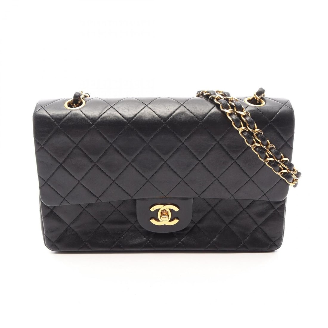 Chanel Matelassé Double Flap Shoulder Bag/Handbag, Lambskin Leather, Women's, Black: --- Catalog ---Category: SizeSize (HxWxD): 16cm x 25cm x 6.5cm / 6.29'' x 9.84'' x 2.55''Category: DesignType: Handbag, Shoulder bagColor: BlackGender: WomenMaterial: Leather Hardware Color: GoldLeath