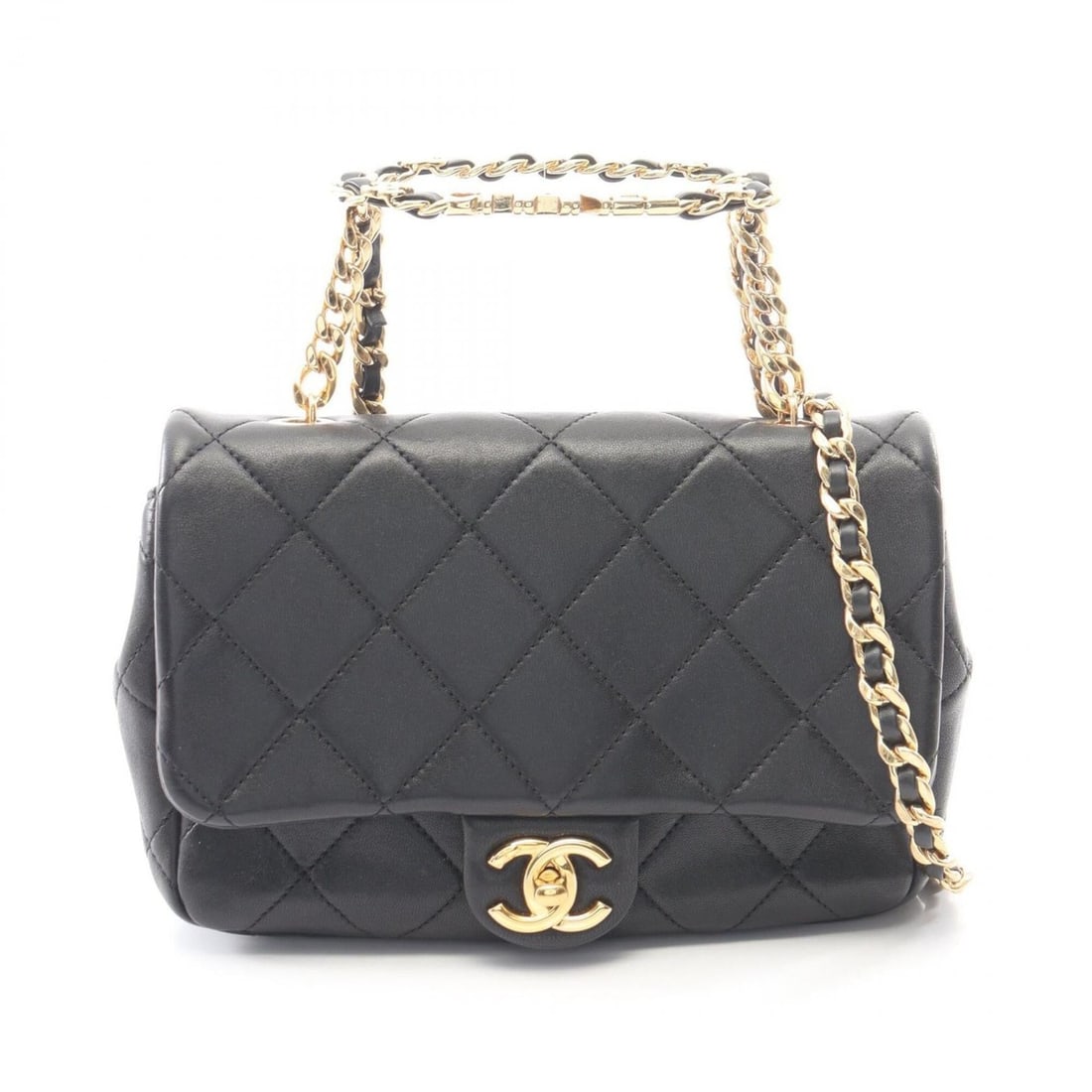 Chanel Matelassé 2-Way Shoulder Bag/Handbag, Leather, Women's, Black: --- Catalog ---Category: SizeSize (HxWxD): 15cm x 21cm x 6cm / 5.9'' x 8.26'' x 2.36''Category: DesignType: Handbag, Shoulder bagColor: BlackGender: WomenMaterial: Leather Hardware Color: GoldCategory
