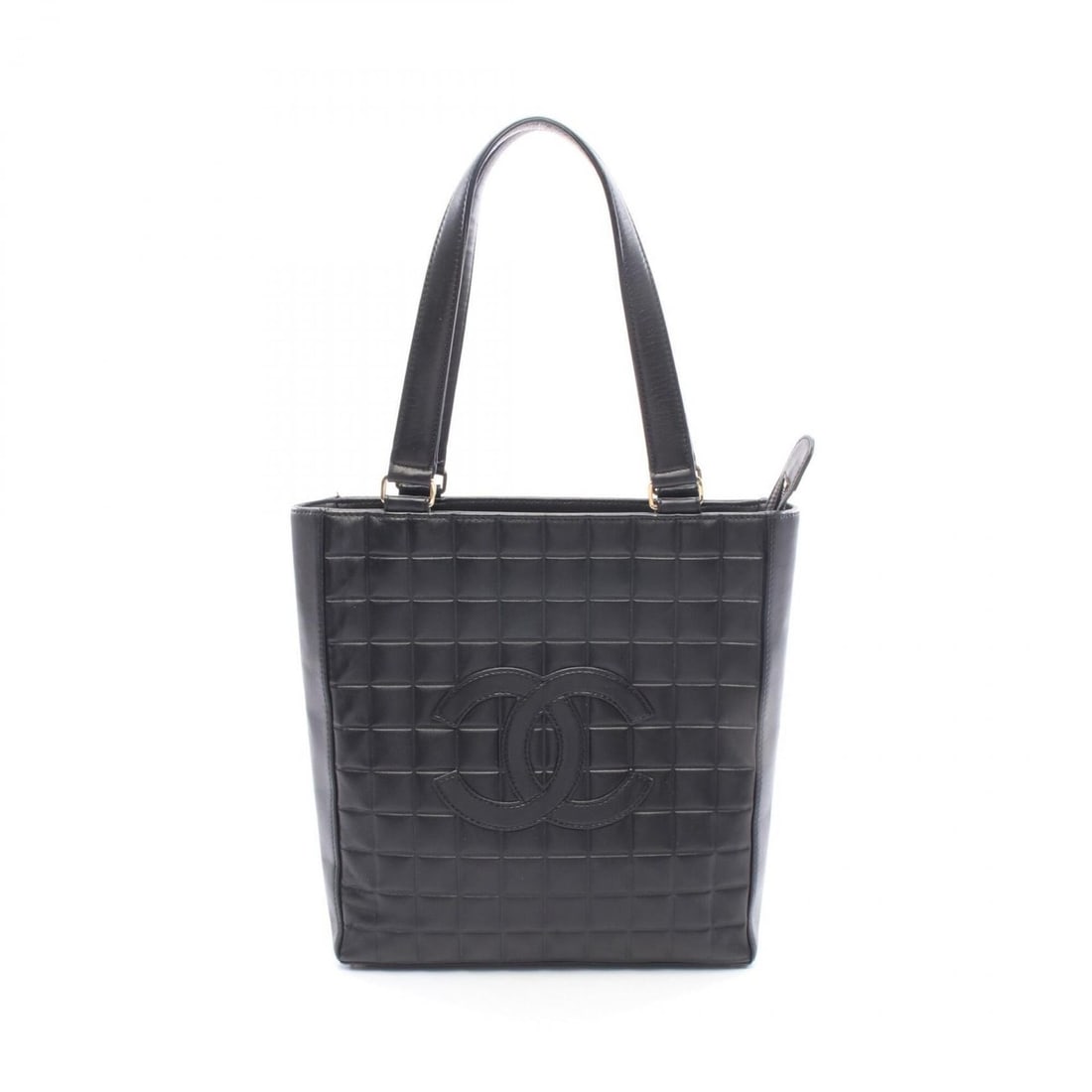 Chanel Chocolate Bar Tote Bag Handbag, Lambskin Leather, Women's, Black, A17443: --- Catalog ---Category: SizeSize (HxWxD): 29cm x 27cm x 7cm / 11.41'' x 10.62'' x 2.75''Category: DesignType: Handbag, Tote bagColor: BlackGender: WomenMaterial: Leather Hardware Color: GoldLeather/F