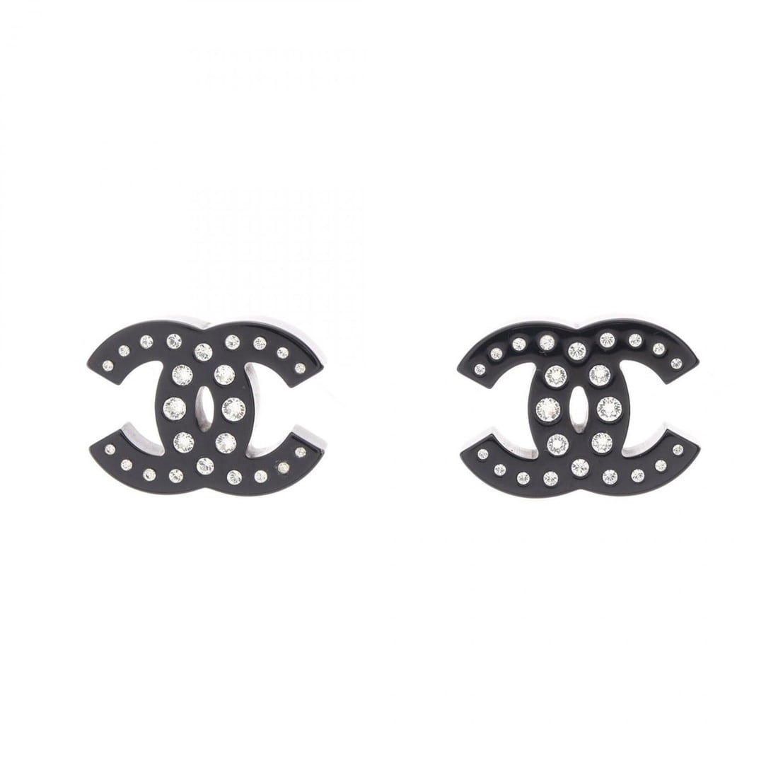 Chanel Coco Mark Earrings, Jewelry, Plastic, Rhinestone, Women's, Black: --- Catalog ---Category: SizeSize (HxWxD): 17.00mm x 23.00mm / 0.67'' x 0.91''Category: DesignType: Stud earringsColor: BlackStone: RhinestoneGender: WomenMaterial: PlasticCategory: GeneralBrand: Chan