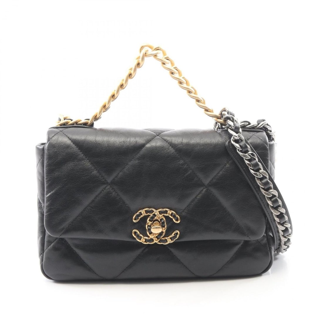 Chanel 19 Dixneuf Matelassé Shoulder Bag Handbag Leather Women's Black AS1160: --- Catalog ---Category: SizeSize (HxWxD): 17cm x 25cm x 8cm / 6.69'' x 9.84'' x 3.14''Category: DesignType: Handbag, Shoulder bagColor: BlackGender: WomenMaterial: Leather Category: GeneralMPN: AS116