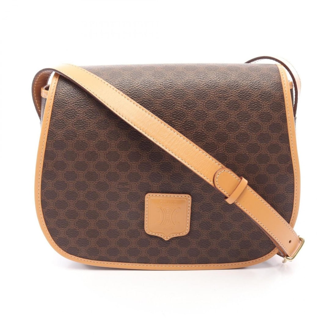 Celine Macadam Shoulder Bag/Handbag, Coated Canvas and Leather, Women's, Brown: --- Catalog ---Category: SizeSize (HxWxD): 19cm x 23cm x 7cm / 7.48'' x 9.05'' x 2.75''Category: DesignType: Handbag, Shoulder bagColor: BrownGender: WomenMaterial: Coated canvas , Leather Category: G