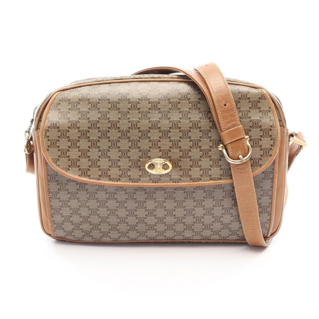 Celine Triomphe Shoulder Bag/Handbag, Coated Canvas and Leather, Women's, Brown: --- Catalog ---Category: SizeSize (HxWxD): 17cm x 25cm x 6.5cm / 6.69'' x 9.84'' x 2.55''Category: DesignType: Handbag, Shoulder bagColor: BrownGender: WomenMaterial: Coated canvas , Leather Category: