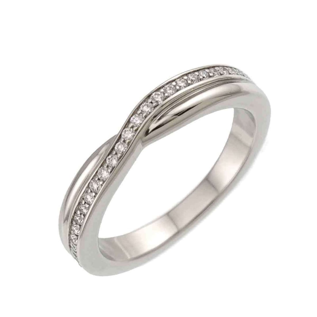 Harry Winston Trist One Row Band Ring with Diamonds, Platinum (Pt): --- Catalog ---Category: SizeJP Size: 8.5US Size: 4.5Category: DesignType: Band ringGender: WomenMaterial: Platinum 950Category: GeneralBrand: Harry Winston--- Item List ---Section: ConditionRanking: 