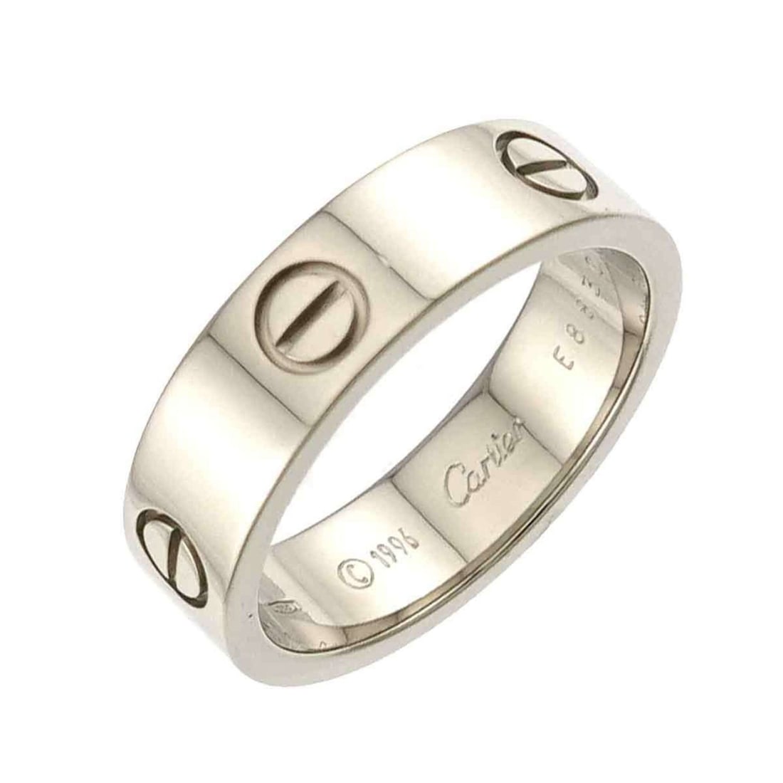 Cartier Love Ring #60, 18K WG (White Gold 750): --- Catalog ---Category: SizeUS Size: 10Brand Size: 60Category: DesignType: Band ringGender: MenMaterial: White gold (18K)Category: GeneralBrand: Cartier--- Item List ---Section: ConditionRanking: Ran