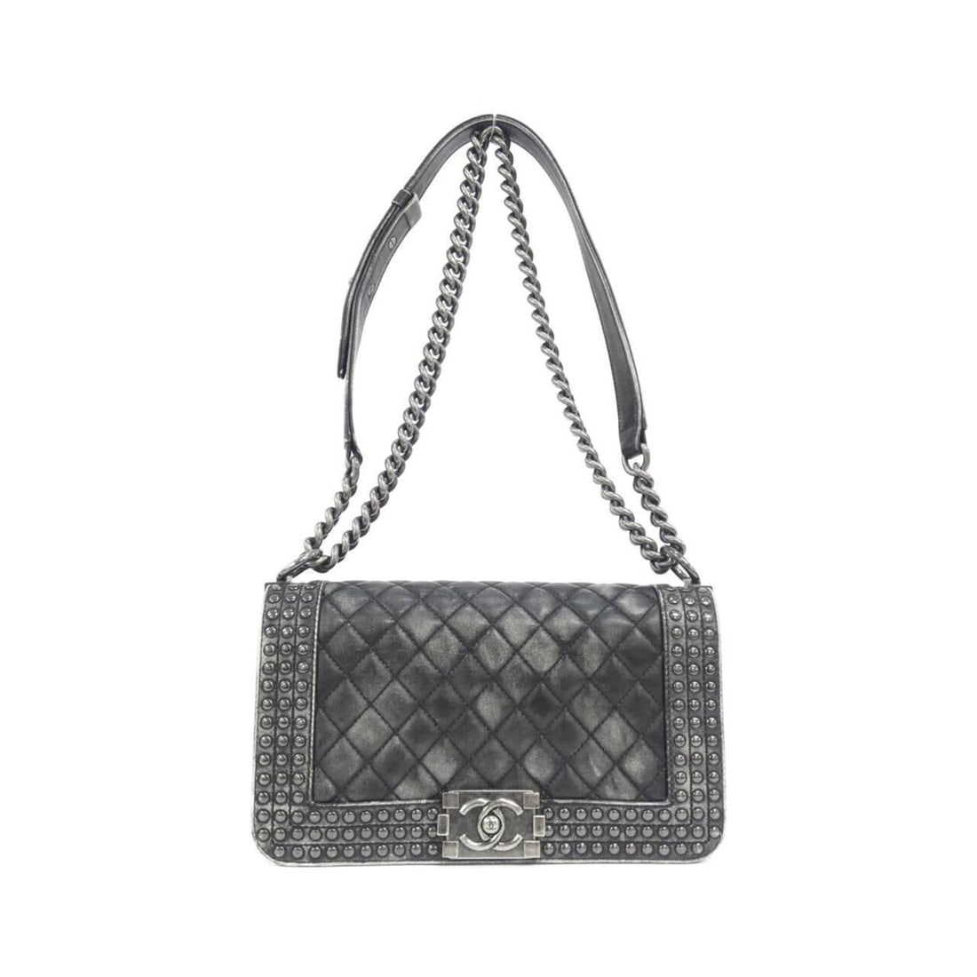 Chanel Boy line 92408 shoulder bag: --- Catalog ---Category: SizeSize (HxWxD): 15cm x 25cm x 7cm / 5.9'' x 9.84'' x 2.75''Category: DesignType: Shoulder bagColor: BlackGender: WomenMaterial: Leather Leather/Fur Type: CalfskinCategory: