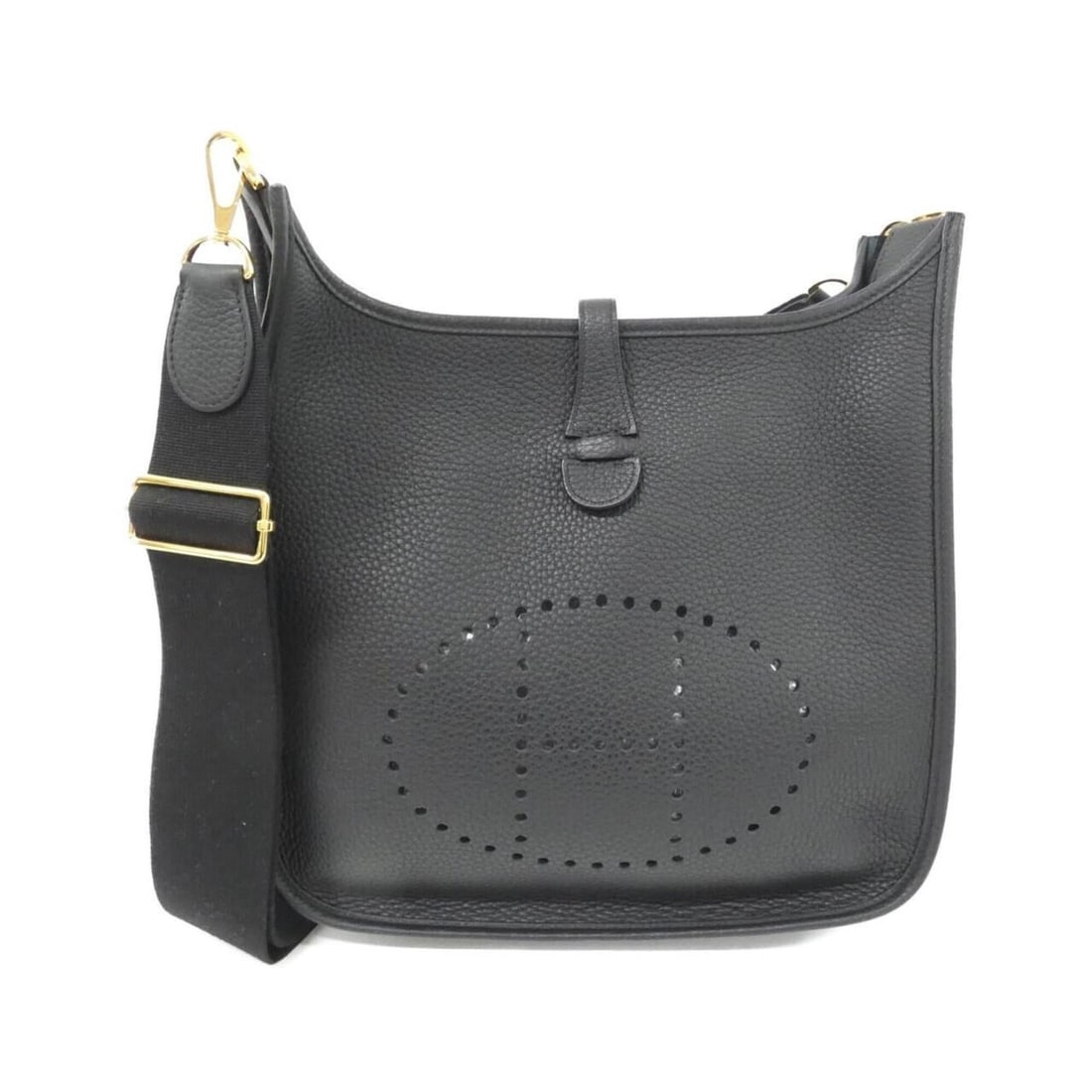 Hermes Evelyne 3 PM 056277CC Shoulder Bag: --- Catalog ---Category: SizeSize (HxWxD): 29cm x 28cm x 8cm / 11.41'' x 11.02'' x 3.14''Category: DesignType: Shoulder bagColor: BlackGender: Men,WomenMaterial: Taurillon clemence leather Hardware