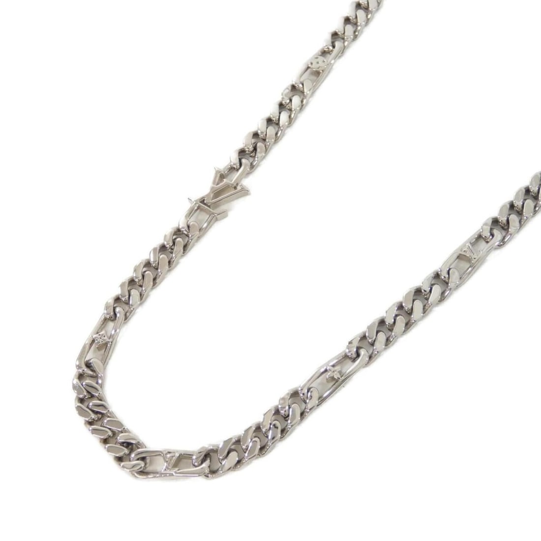 Louis Vuitton LV Figaro Necklace M02248: --- Catalog ---Category: SizePendant Size: 20mm x 10mm / 0.78'' x 0.39''Neck Circumference: 55 cm - 62 cm / 21.65'' - 24.4''Category: DesignColor: SilverGender: Men,WomenNecklace Type: NecklaceCategor