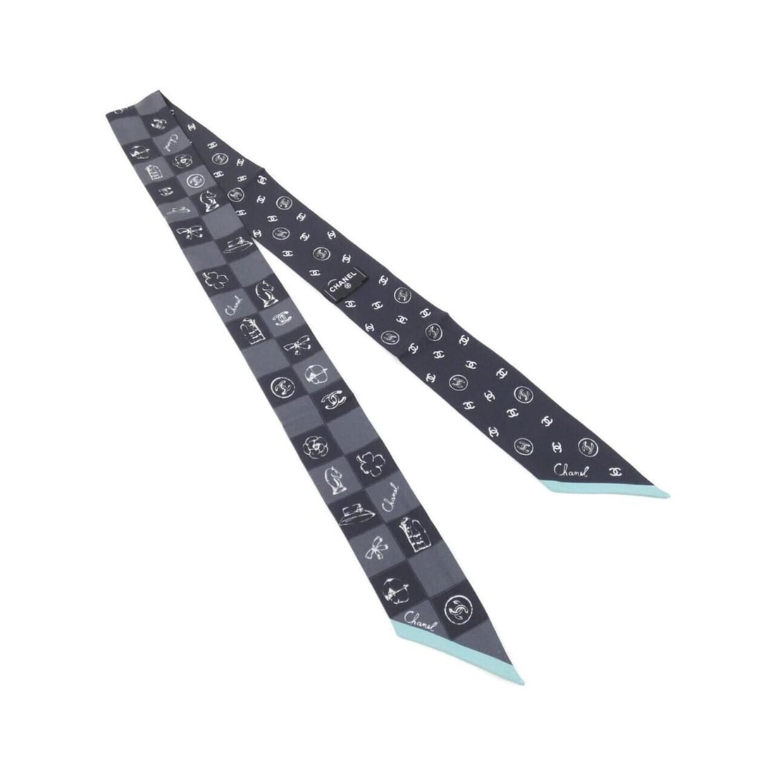 Chanel AA8554 Hairband: --- Catalog ---Category: SizeSize (LxW): 6cm x 1.2m / 2.36'' x 47.24''Category: DesignType: HeadbandColor: Black, Blue, WhiteGender: WomenMaterial: SilkCategory: GeneralMPN: AA8554Brand: Chanel---