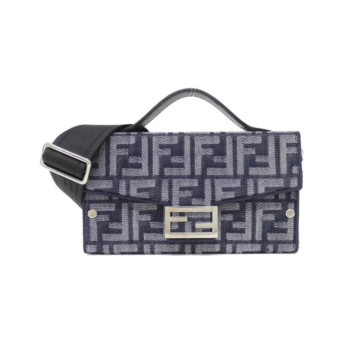 Fendi Baguette Soft Trunk 7VA565 AMA9 Handbag: --- Catalog ---Category: SizeSize (HxWxD): 12cm x 21cm x 6cm / 4.72'' x 8.26'' x 2.36''Category: DesignType: HandbagColor: BlueGender: Women,MenMaterial: Canvas Hardware Color: SilverCategory: General