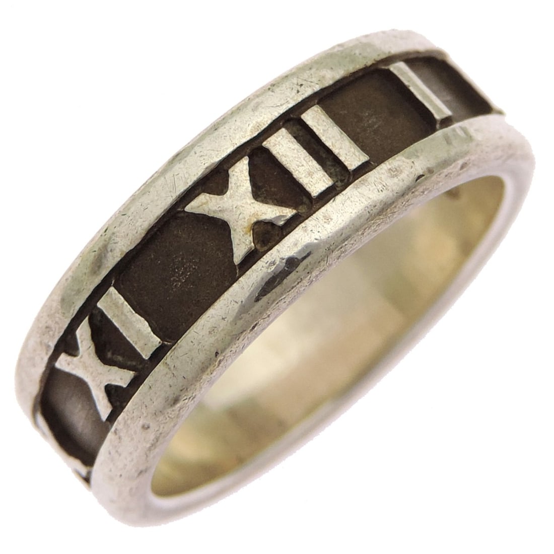 Tiffany & Co. Atlas Women's Men's Rings, Sterling Silver 925: --- Catalog ---Category: SizeJP Size: 11US Size: 6Category: DesignType: Band ringGender: Men,WomenMaterial: Silver 925Category: GeneralBrand: Tiffany--- Item List ---Section: ConditionRanking: Rank B 