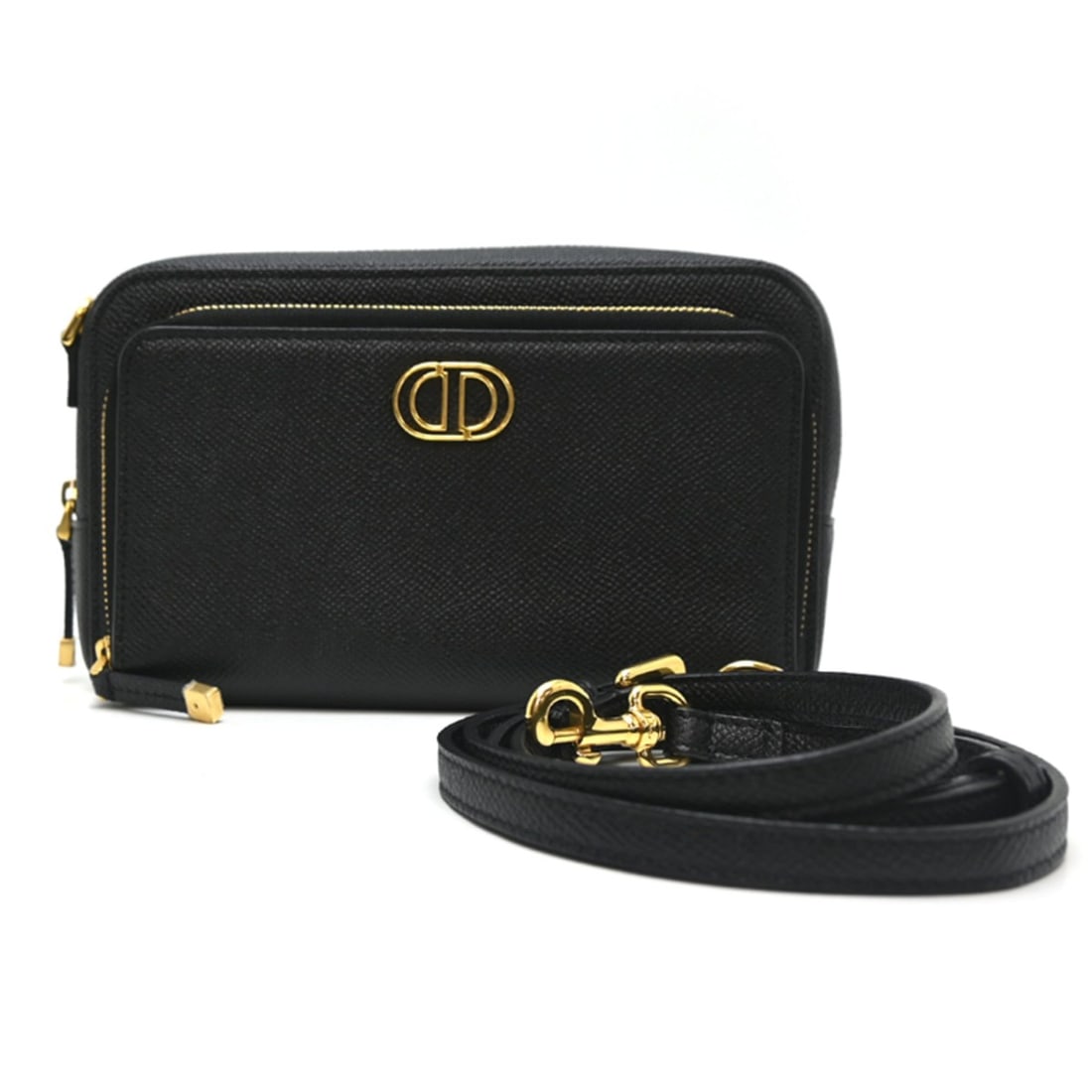 Christian Dior Caro Double Women's Shoulder Bag S7431UBAE Leather Black: --- Catalog ---Category: SizeSize (HxWxD): 11cm x 19cm x 6.5cm / 4.33'' x 7.48'' x 2.55''Category: DesignType: Shoulder bagColor: BlackGender: WomenMaterial: Leather , Suede Category: GeneralMPN: S743