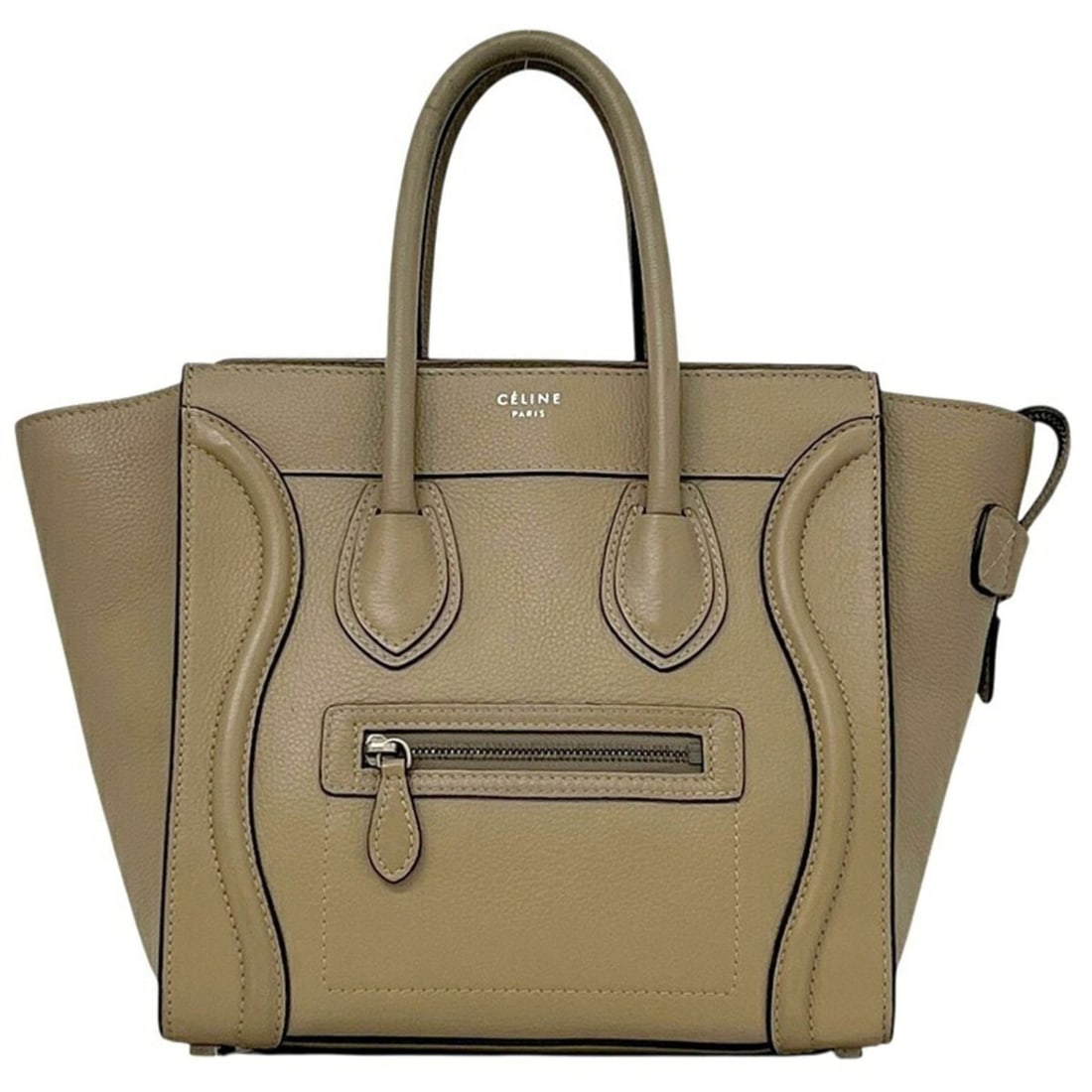 Celine Mini Shopper Luggage Tote Bag 165213 S-AT-1123 S-CU-1123 CELINE Leather Beige Women's (1 of 10)