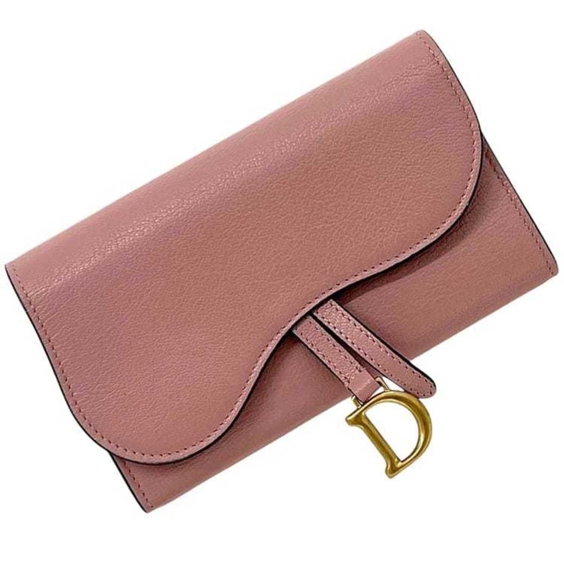 Christian Dior Tri-fold Long Wallet, Pink Saddle Leather, 46-MA-0262, D Hardware Wallet: --- Catalog ---Category: SizeSize (HxWxD): 10.5cm x 18cm x 3cm / 4.13'' x 7.08'' x 1.18''Category: DesignType: Long wallet (tri-fold)Color: PinkGender: WomenMaterial: Leather Category: GeneralBrand: C