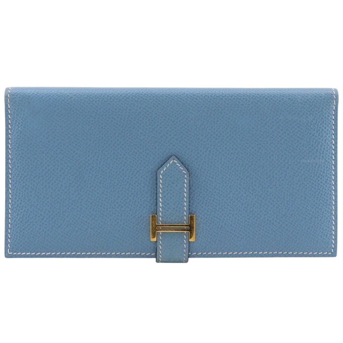 Hermes Bearn Classic Long Wallet, Veau Epsom Leather, 2005 Model, Light Blue, ?I Belt Buckle,: --- Catalog ---Category: SizeWeight: 100g / 3.52oz.Size (HxWxD): 10cm x 17.5cm x 1.5cm / 3.93'' x 6.88'' x 0.59''Category: DesignType: Long wallet (bi-fold)Color: Light blueGender: UnisexClosure: Belt