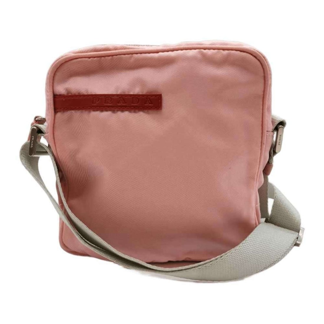Pradasports Prada Sport Mini Shoulder Bag Pouch Pink x Gray Nylon Women's PRADA: --- Catalog ---Category: SizeWeight: 180g / 6.34oz.Size (HxWxD): 15.5cm x 15cm x 5cm / 6.1'' x 5.9'' x 1.96''Strap Length: 27cm - 57cm / 10.62'' - 22.44''Category: DesignType: Pochette, Shoulder